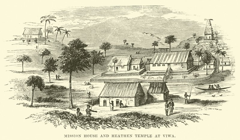 Missionshaus und Heidentempel in Viwa von English School