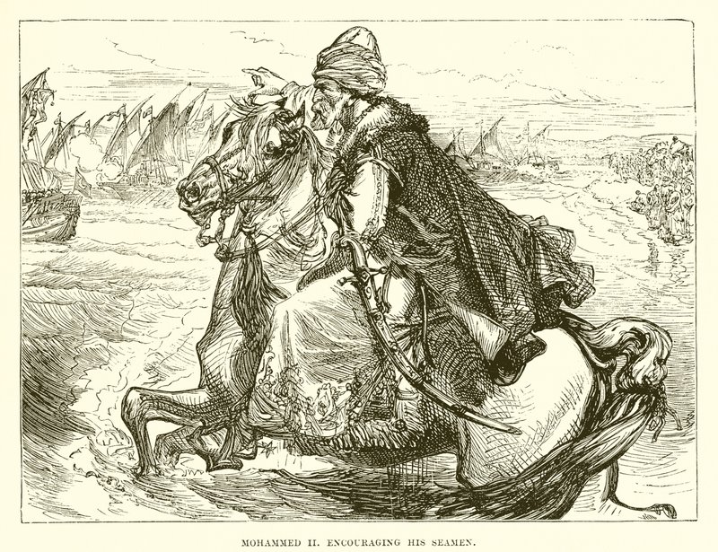 Mohammed II. ermutigt seine Seeleute von English School