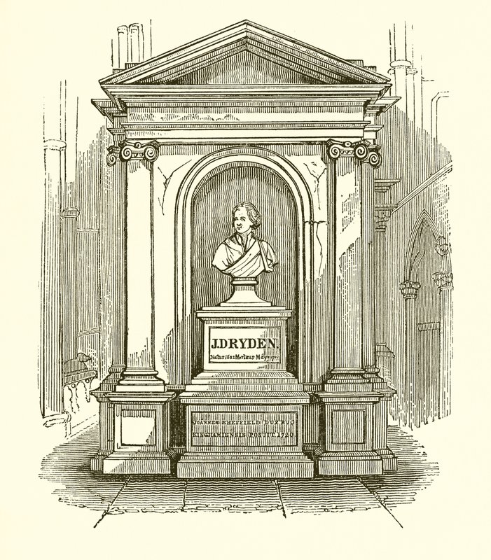 Monument von Dryden in der Westminster Abbey von English School