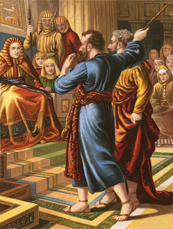 Moses und Aaron vor dem Pharao von English School