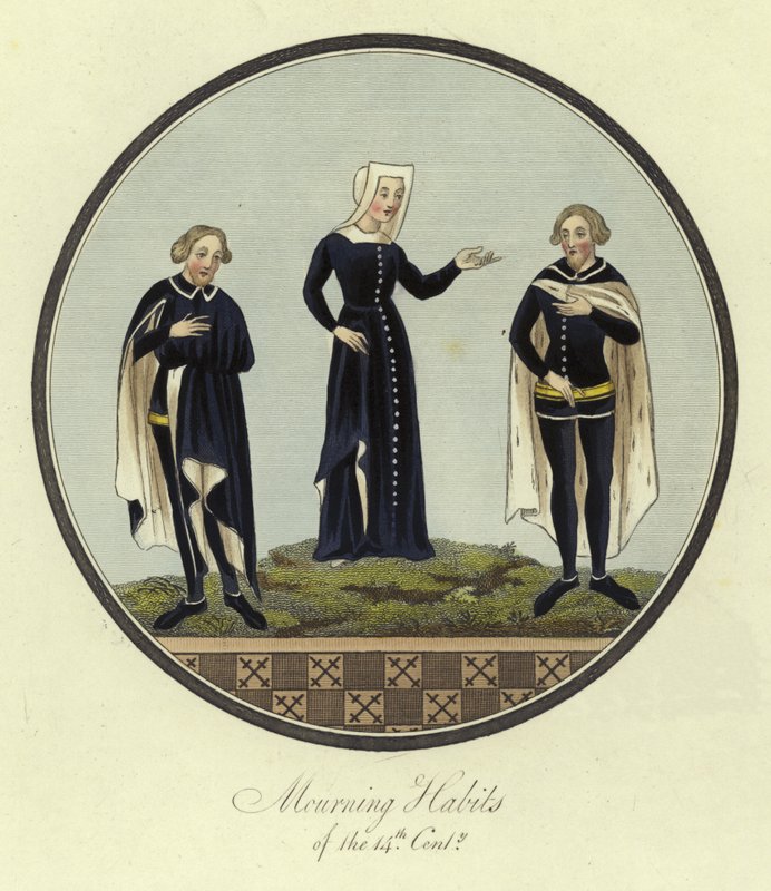 Trauergewänder des 14. Jahrhunderts von English School