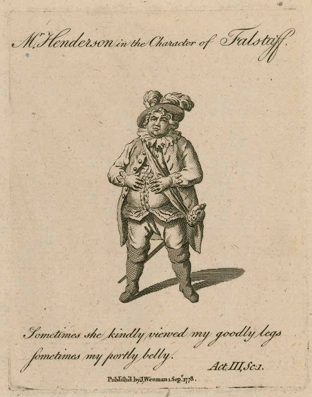Mr Henderson in der Rolle des Falstaff von English School