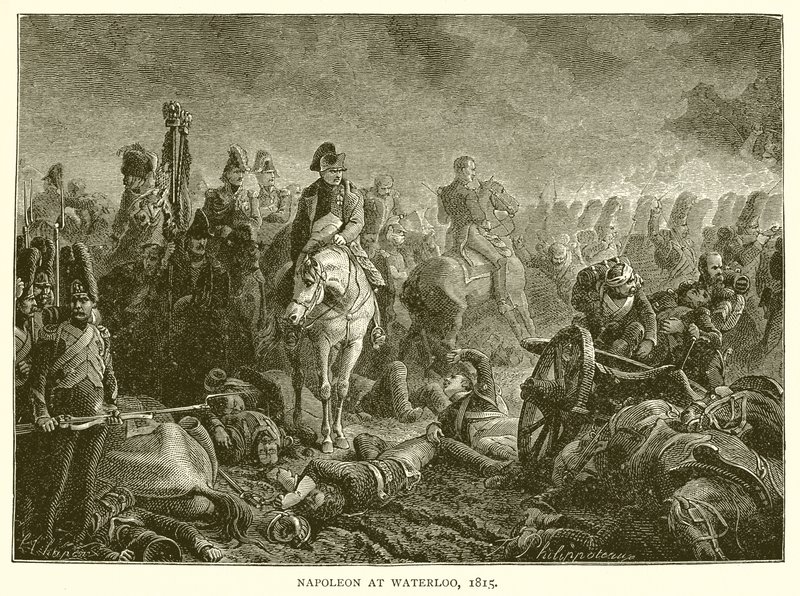 Napoleon bei Waterloo, 1815 von English School