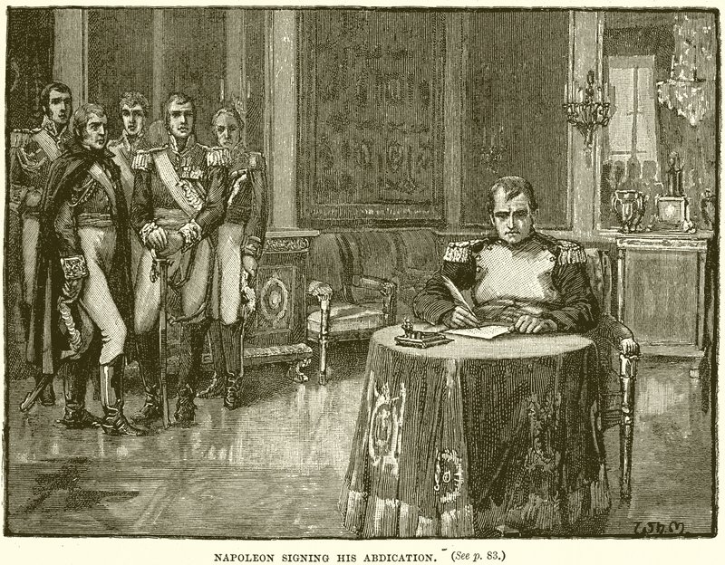 Napoleon unterzeichnet seine Abdankung von English School