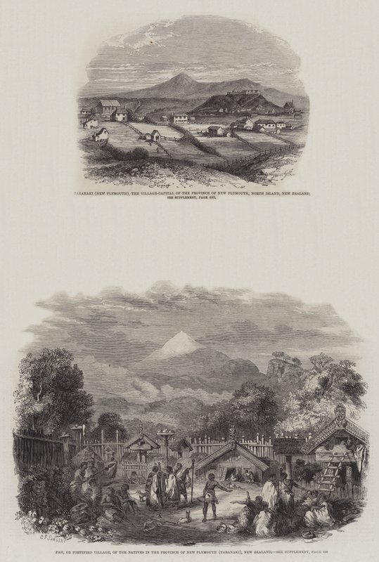 New Plymouth in Neuseeland (Gravur) von English School