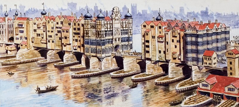 Alte London Bridge von English School