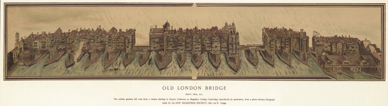 Alte London Bridge um 1600 von English School