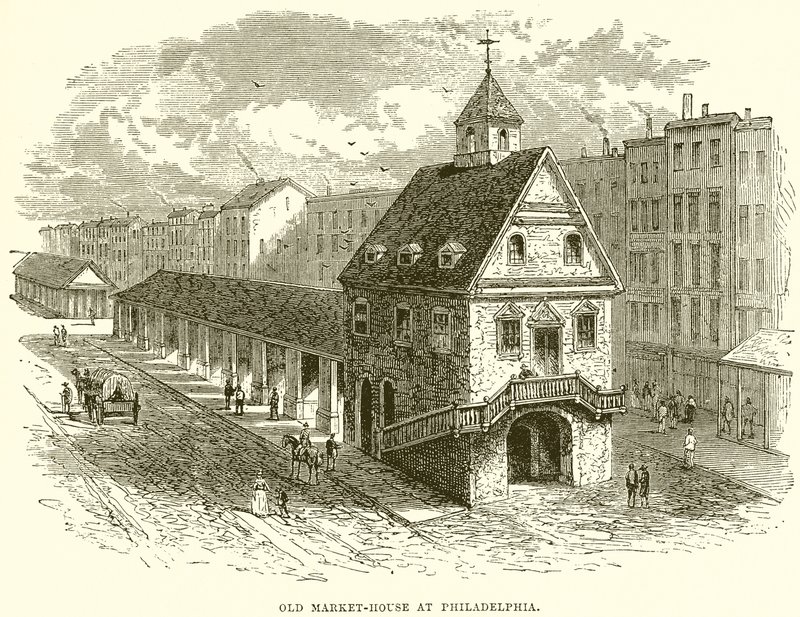Alter Marktplatz in Philadelphia von English School
