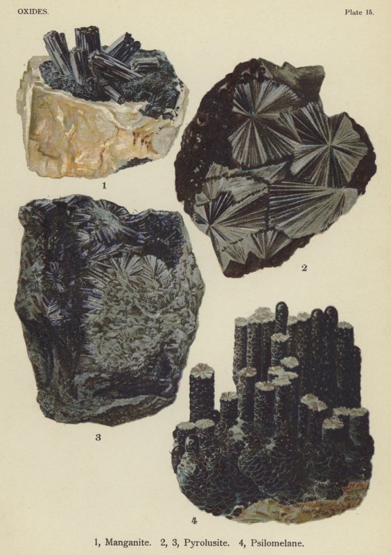 Oxide, Manganit, Pyrolusit, Psilomelan von English School