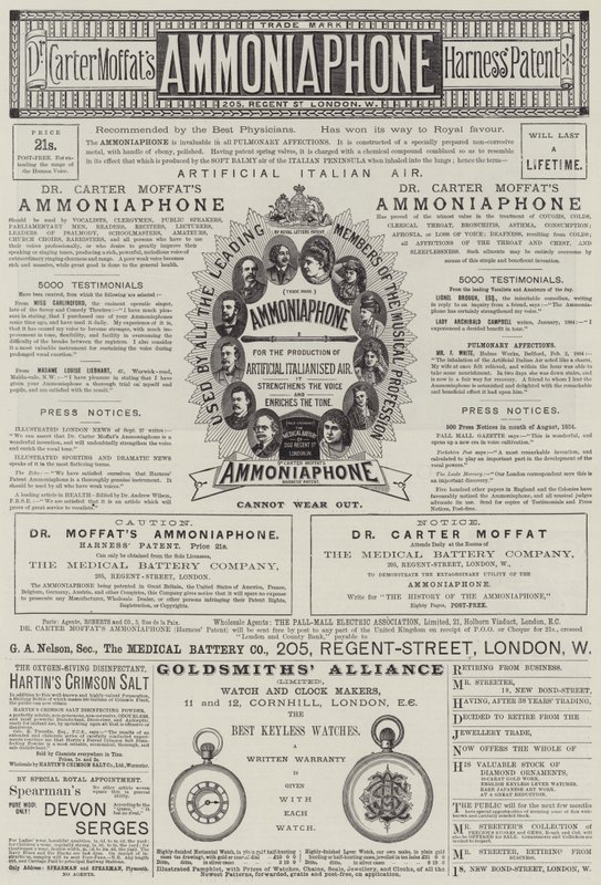 Seite mit Anzeigen (Gravur) von English School