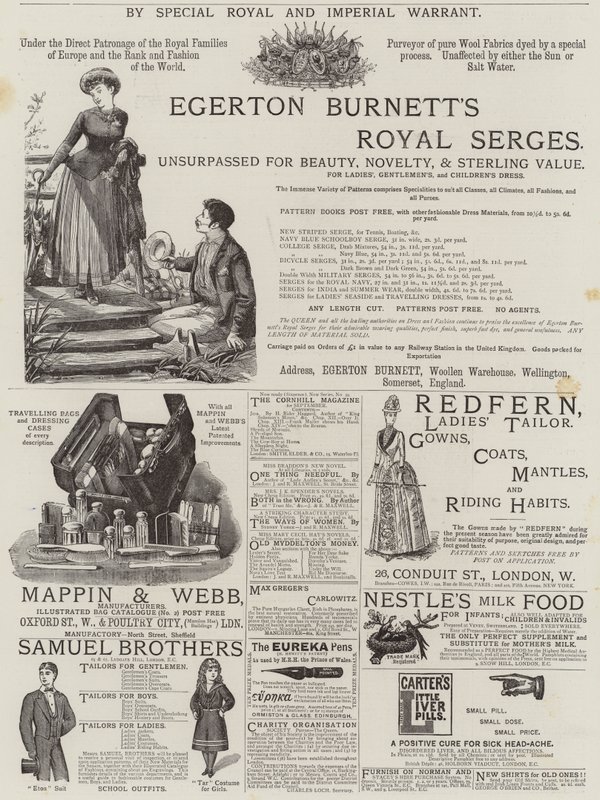 Seite mit Anzeigen (Gravur) von English School