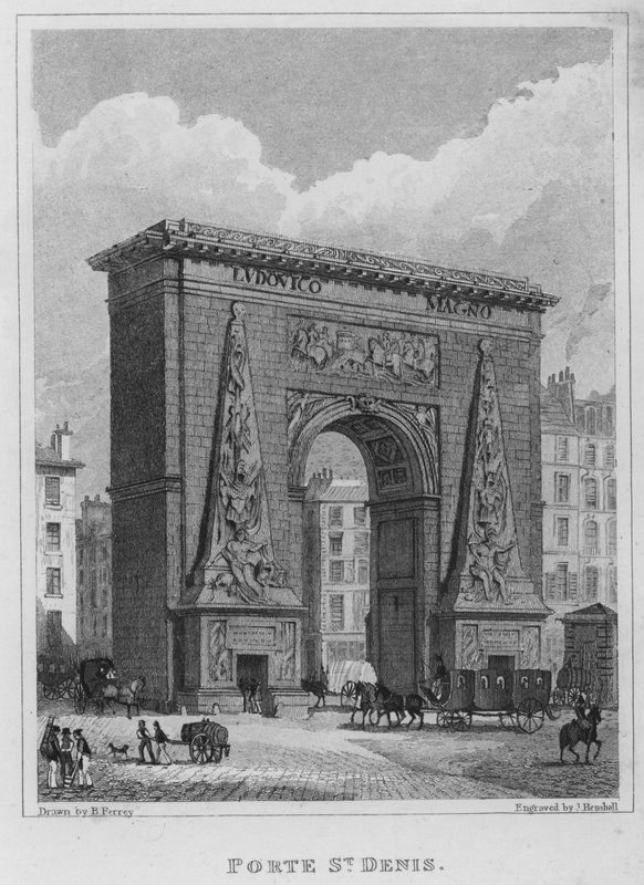 Paris, Porte St Denis (Gravur) von English School