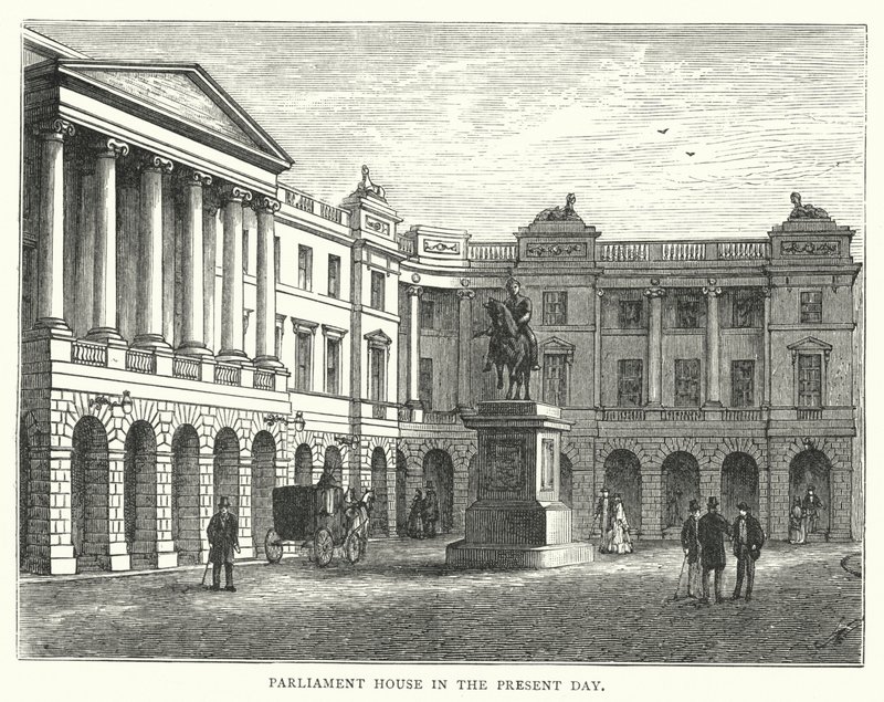 Parlamentshaus in der Gegenwart (Stich) von English School