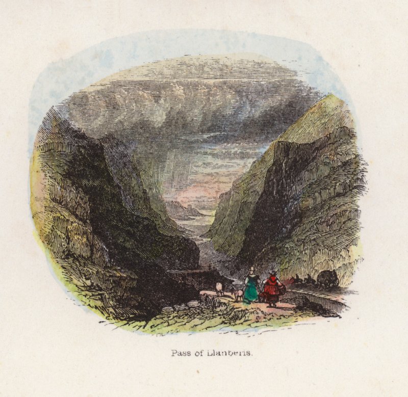 Pass von Llanberis (farbige Gravur) von English School