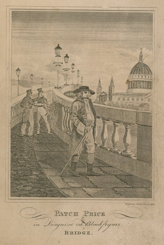 Patch Price verkleidet auf der Blackfriars Bridge von English School