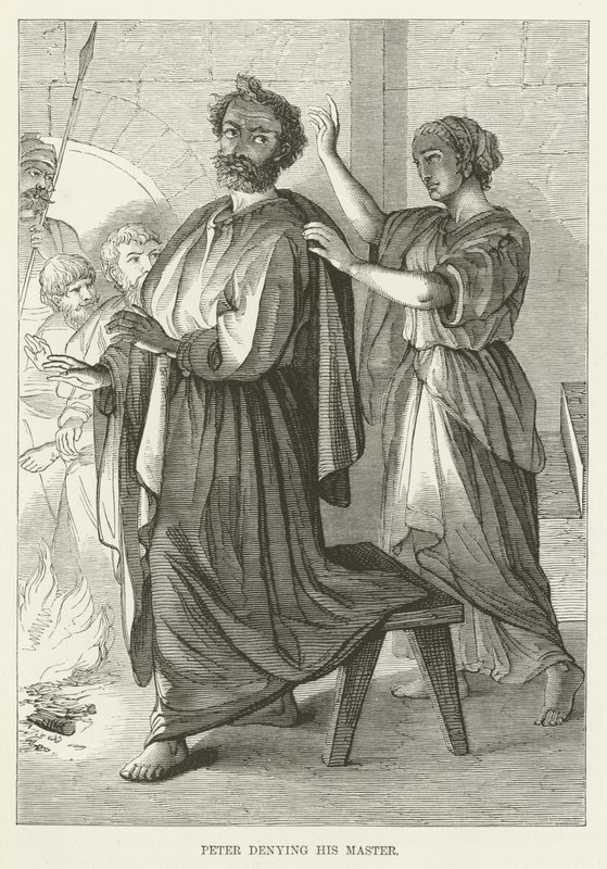 Petrus verleugnet seinen Meister von English School