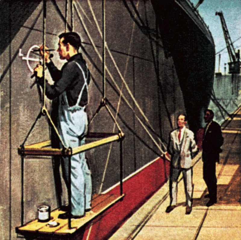 Plimsoll-Marke oder Ladeleine von English School