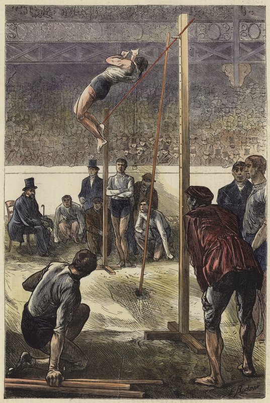 Stabhochsprung in der Landwirtschaftshalle von English School