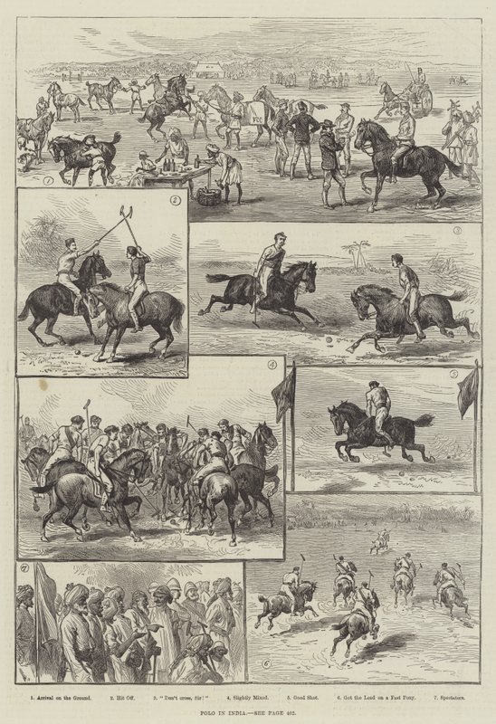 Polo in Indien (Stich) von English School