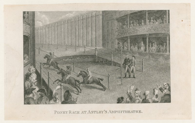Ponyrennen im Astleys Amphitheater von English School
