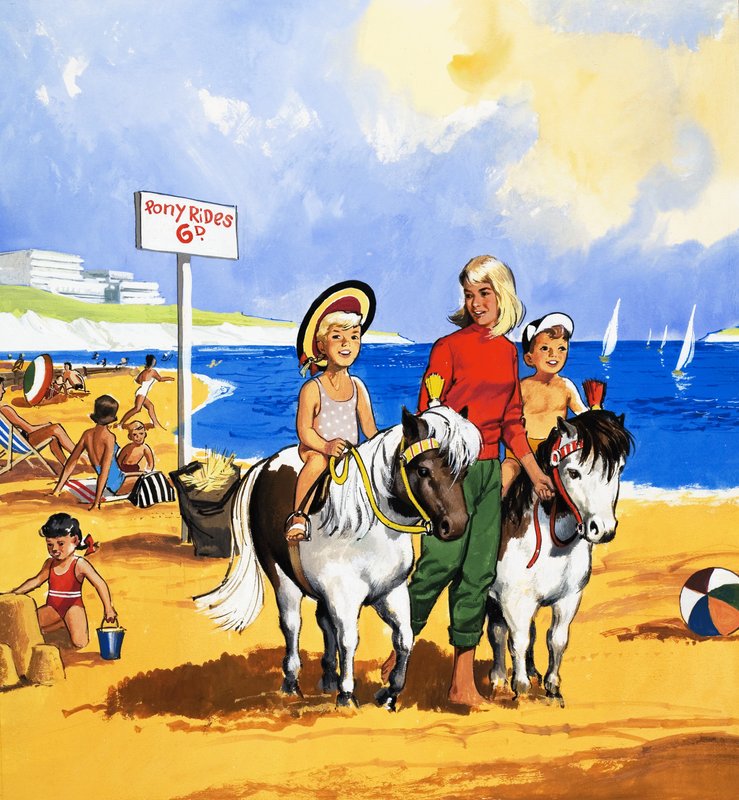 Ponyreiten am Strand von English School