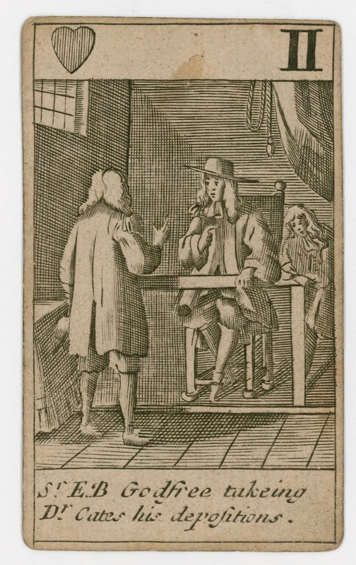 Popish Plot Spielkarte von English School