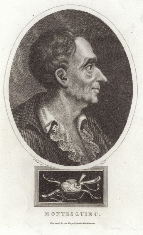 Porträt von Montesquieu von English School