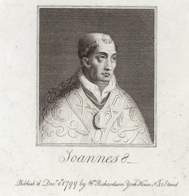 Porträt von Papst Johannes VIII. von English School