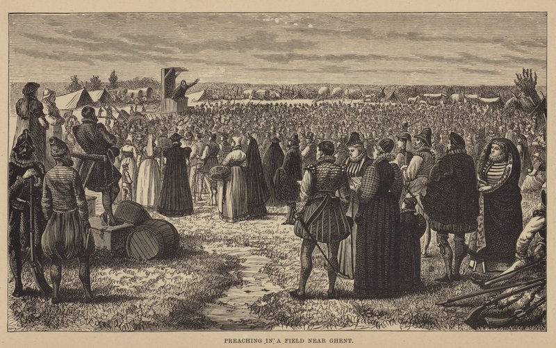 Predigt auf einem Feld bei Gent von English School