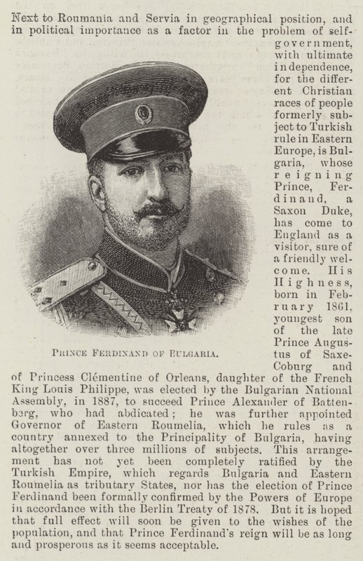 Prinz Ferdinand von Bulgarien (Stich) von English School