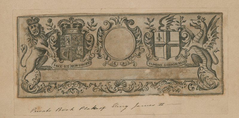 Privates Buchzeichen von König James II von English School