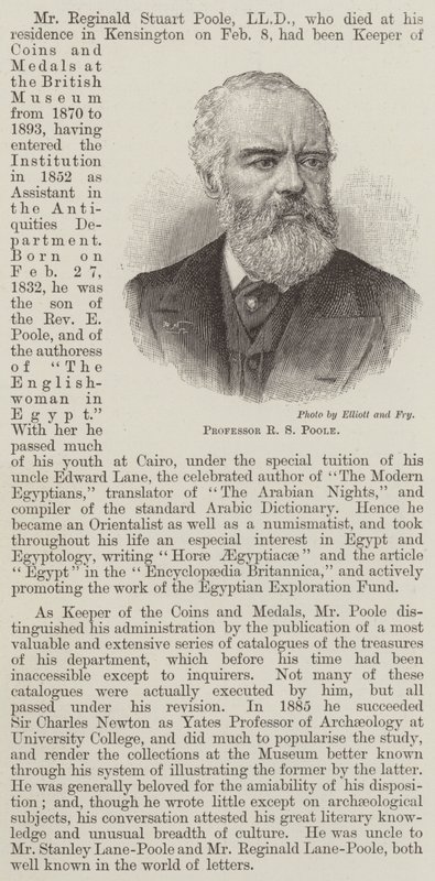 Professor R. S. Poole (Gravur) von English School