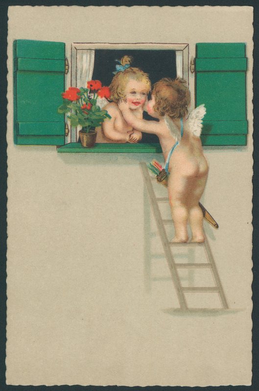Putti küssen sich von English School