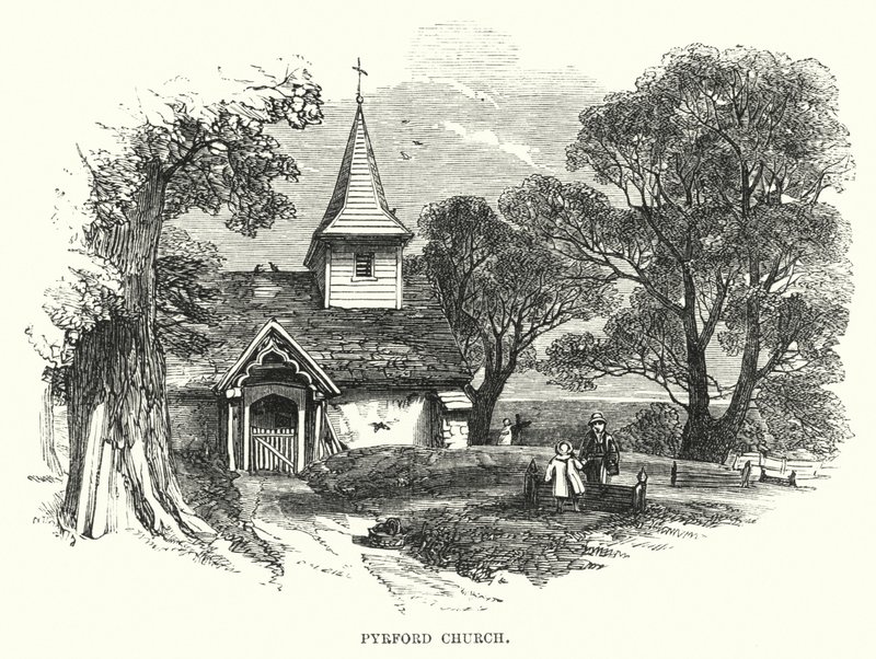 Pyrford Kirche (Gravur) von English School