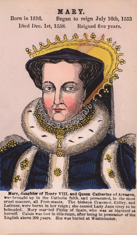 Königin Maria I (farbige Gravur) von English School
