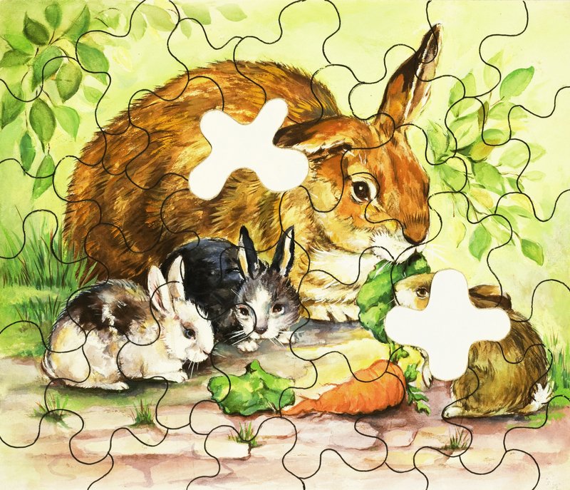 Kaninchenfamilie Puzzle von English School