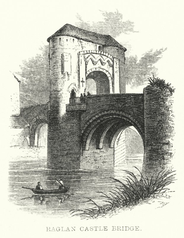 Raglan Castle Bridge (Stich) von English School