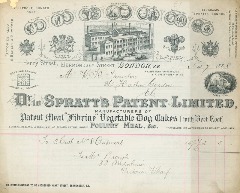 Quittung für Dr. Spratts Patent Limited von English School
