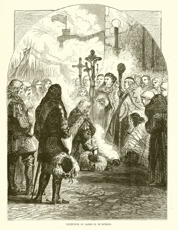 Empfang von James II. in Dublin von English School