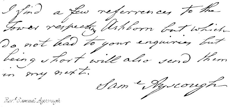 Revd Samuel Ayscough von English School