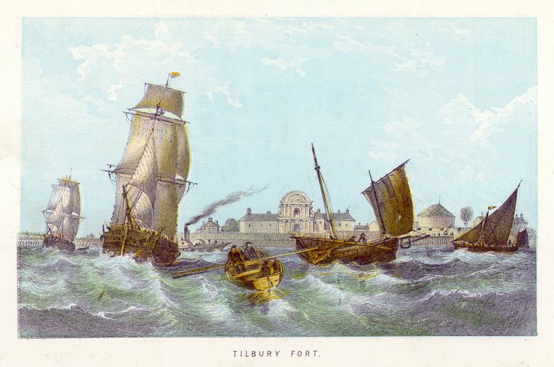 Themse: Tilbury Fort (Farbstich) von English School