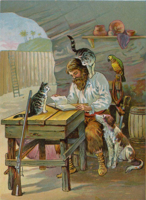 Robinson Crusoe zu Hause im Schloss von English School