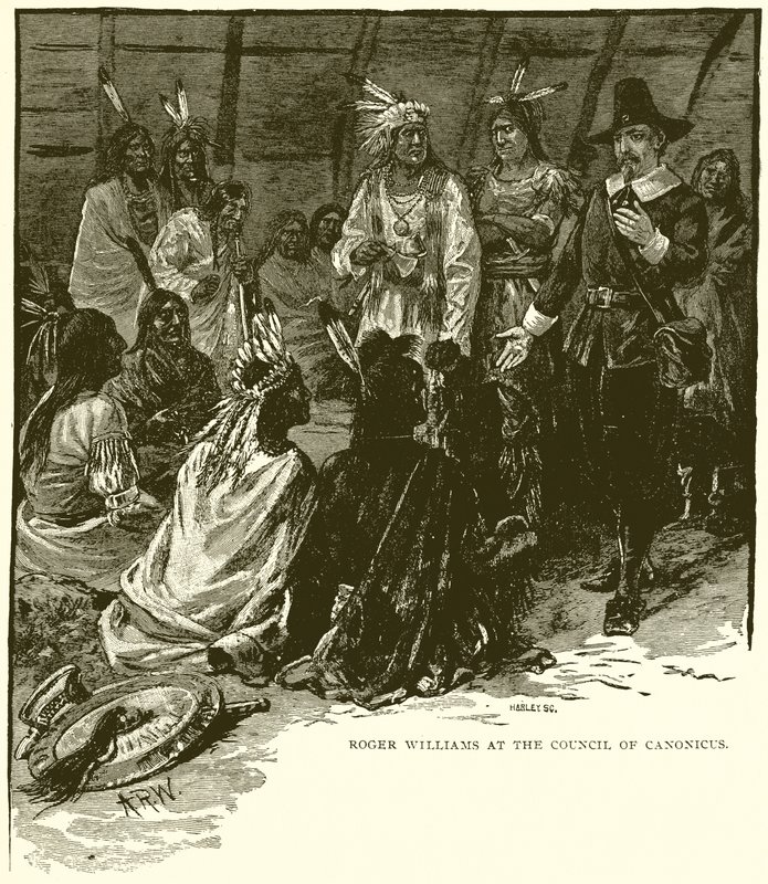 Roger Williams beim Rat von Canonicus von English School