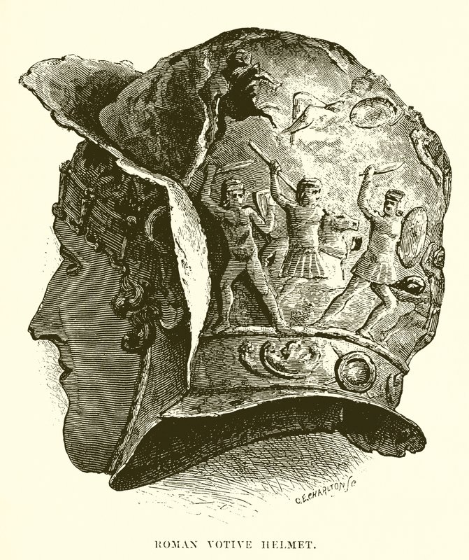 Römischer Votivhelm von English School