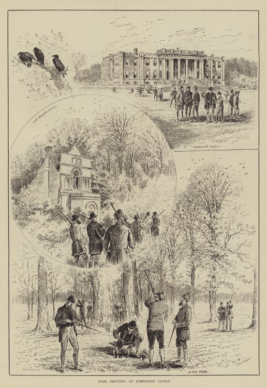 Krähenjagd am Kimbolton Castle (Stich) von English School