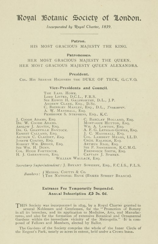 Royal Botanic Society of London von English School