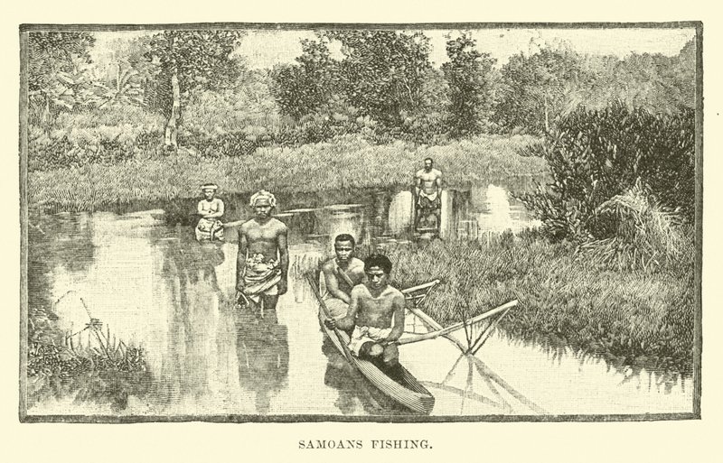 Samoaner beim Fischen von English School