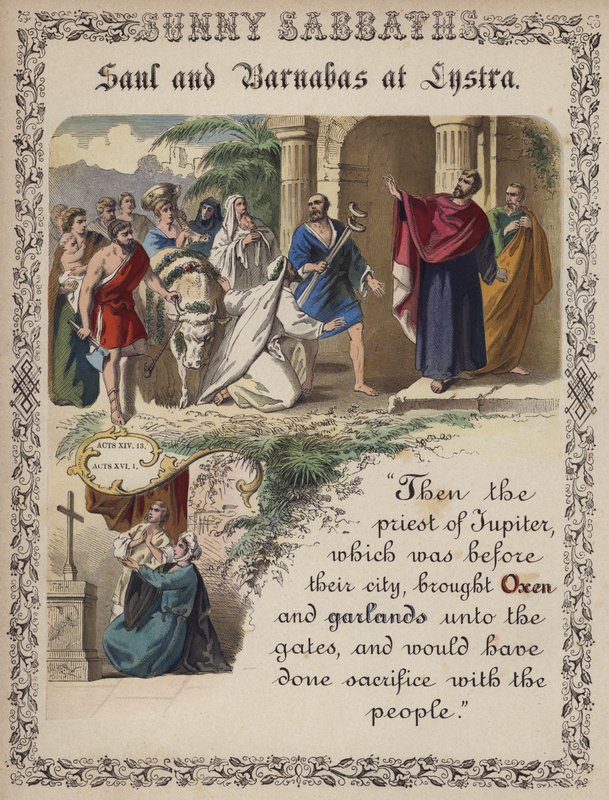 Saul und Barnabas in Lystra von English School