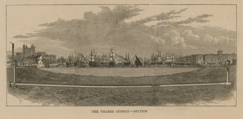 Querschnitt des Thames Subway von English School