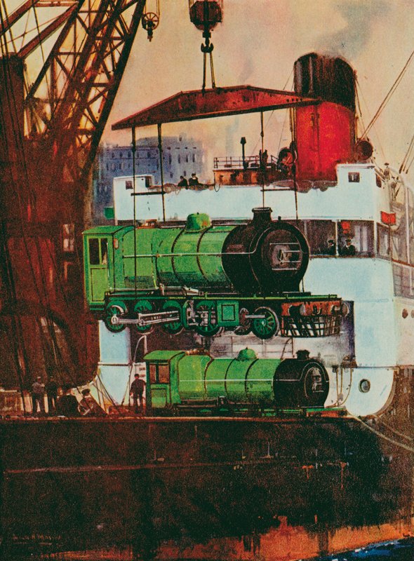 Transport von Lokomotiven von English School